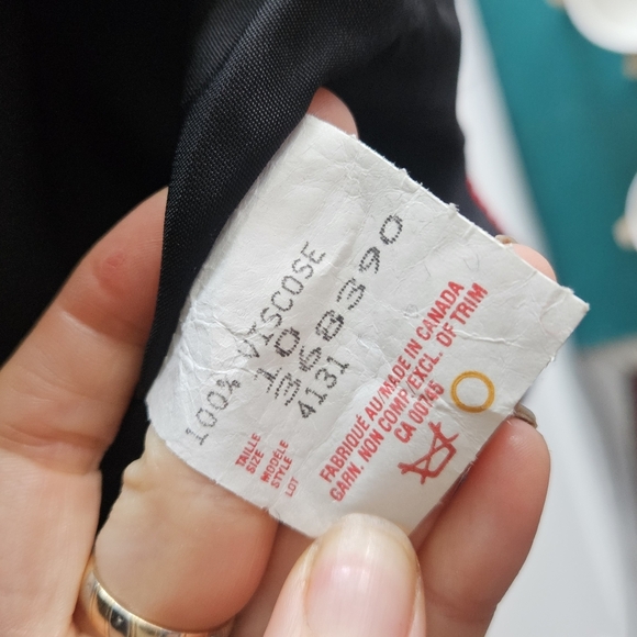 Vintage 80's Velour JS Collections Coat With Jewel Red Buttons & Trim - Picture 12 of 12